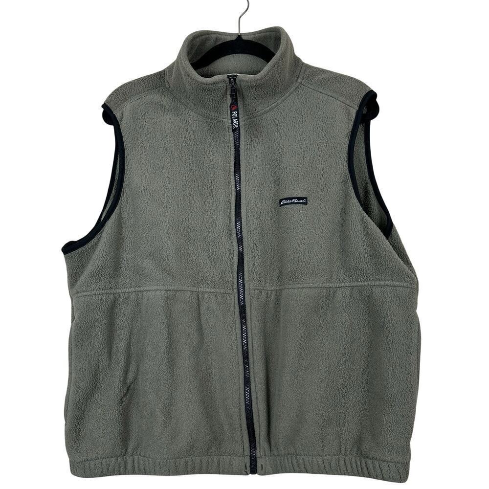 Eddie Bauer Men’s Polartec‎ Fleece Vest Zip Up Outdoor Layer Gray L